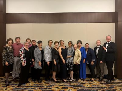 IHP SON faculty at the American Academy of Nursing's annual conference. L-R: Dr. Inge Corless, Dr. Jason Lucey, Dr. Pat Reidy, Dr. Elaine Tagliareni, Dr. Margie Sipe, Dr. Ruth Palan Lopez, President Paula Milone-Nuzzo, Dr. Jeanette Ives Erickson, Dr. Rita Olans, Dr. Kathy Simmonds, Dr. Patrice Nicholas, Dr. Elissa Ladd, Dr. Rebecca Hill, Dr. Alex Hoyt, Dean Ken White