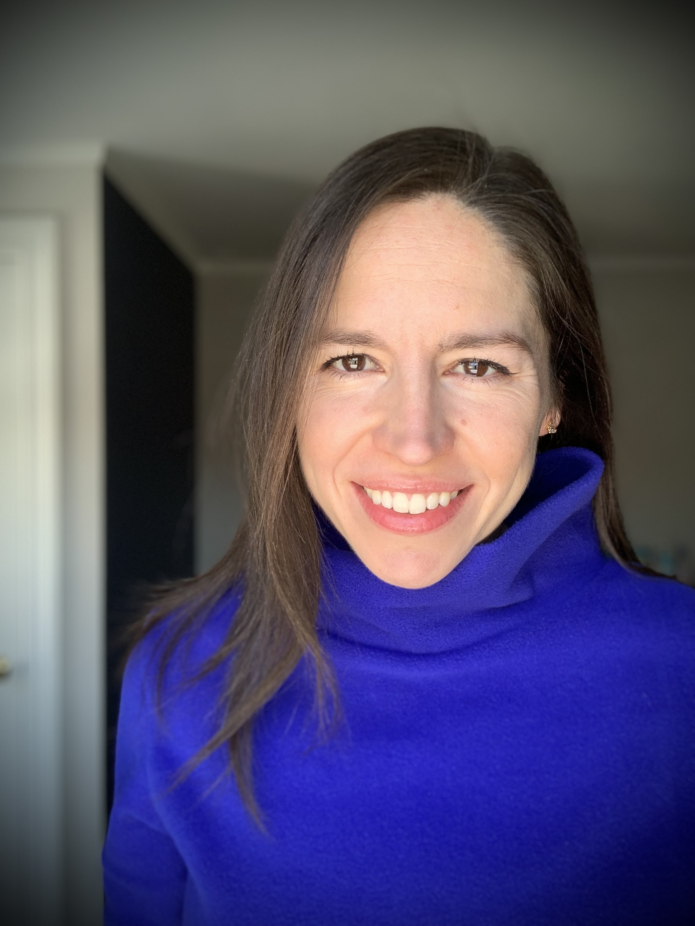 Sofia Vallila Rohter in purple turtleneck