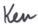 the word ken written in script handwriting