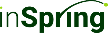 word inspring with the R forming an arch ending in a green ball
