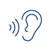 illustration of an ear with lines indicating sound next to it