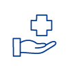 illustration of a hand holding a medical cross
