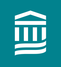 icon of a house with 4 pillars and two wave lines below
