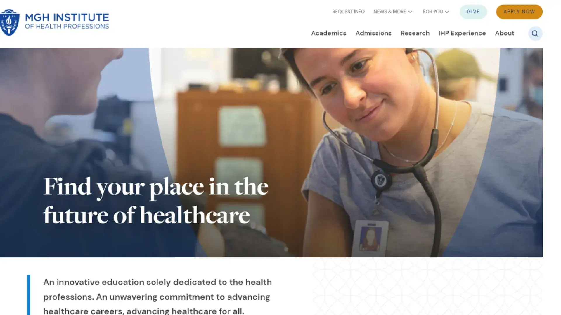 screenshot of website homepage shows photo and buttons