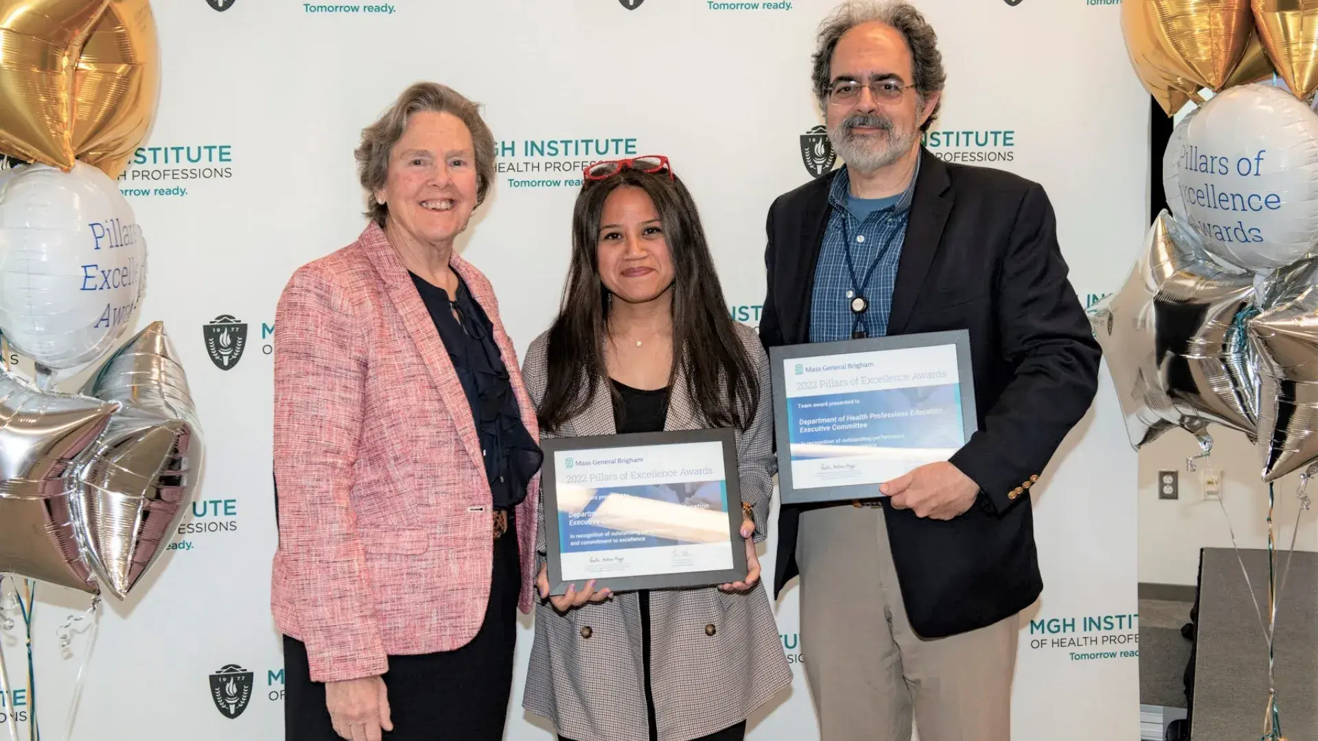 roger and janice hold awards