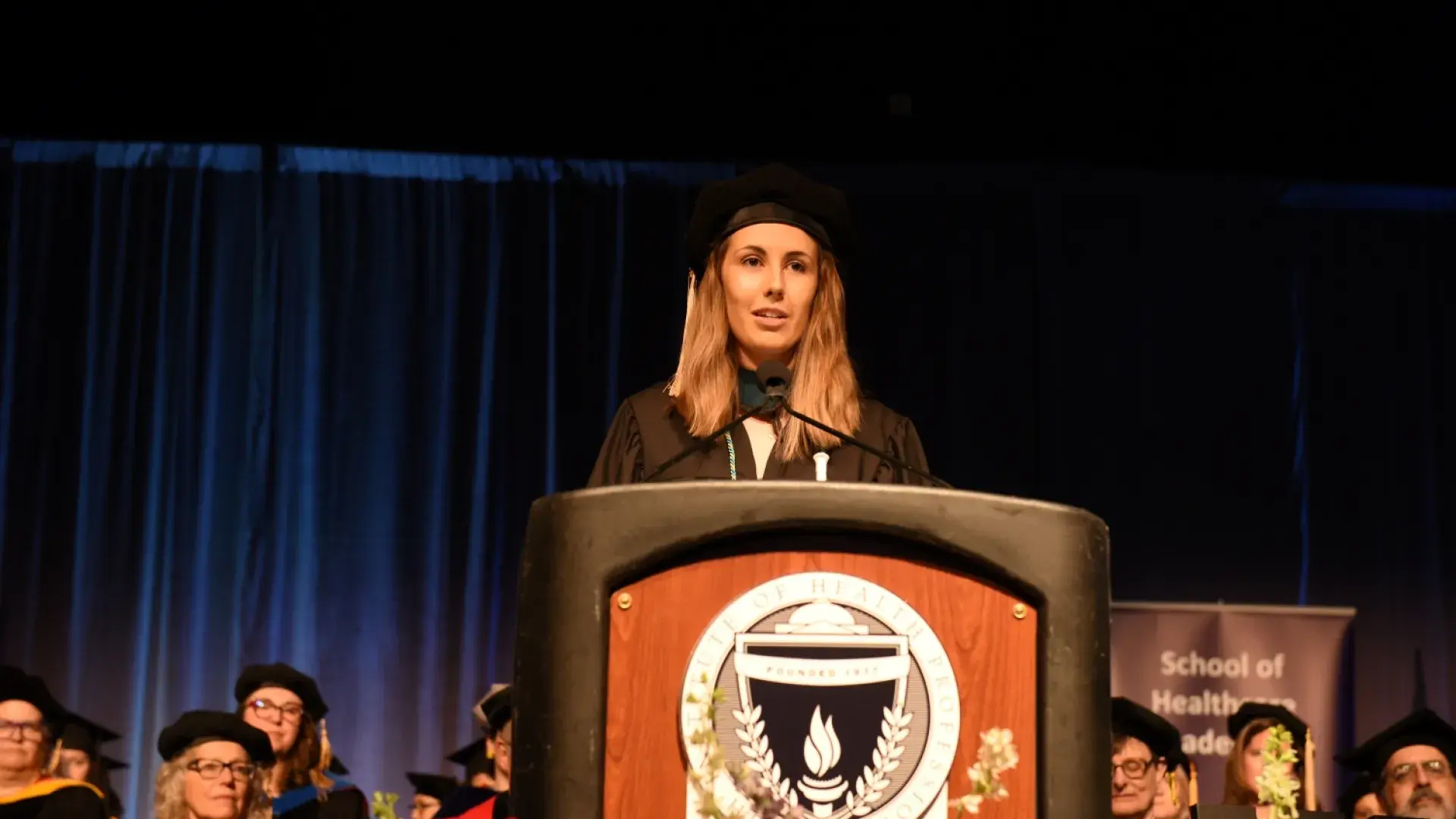 woman at podium