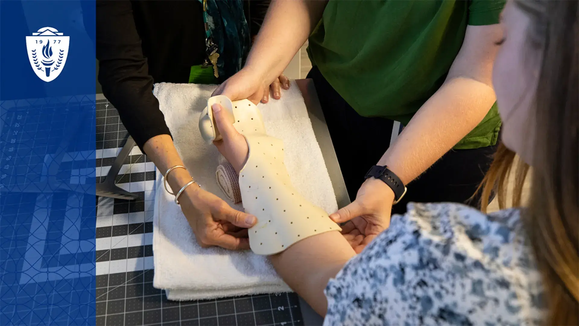 occupational therapy program students learn hands-on skills like splinting