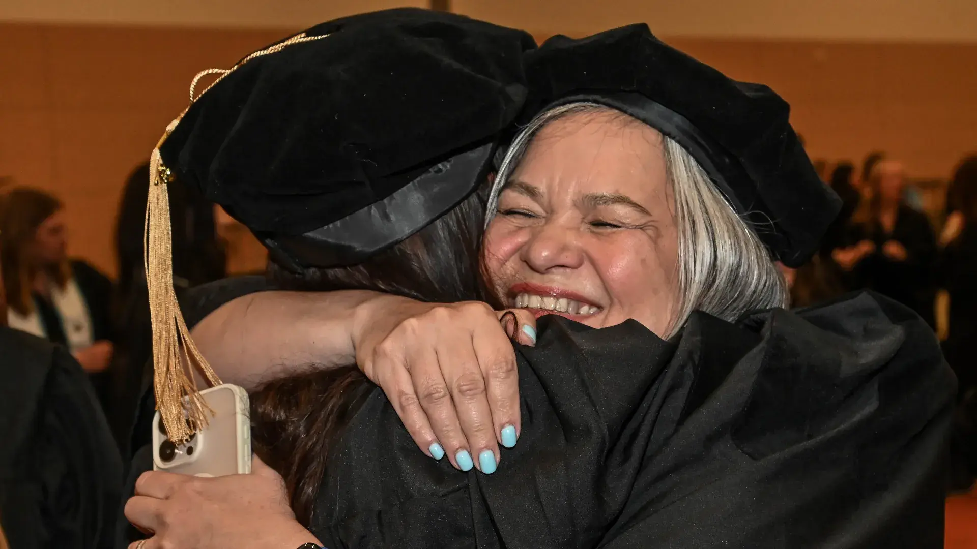 Two people embracing