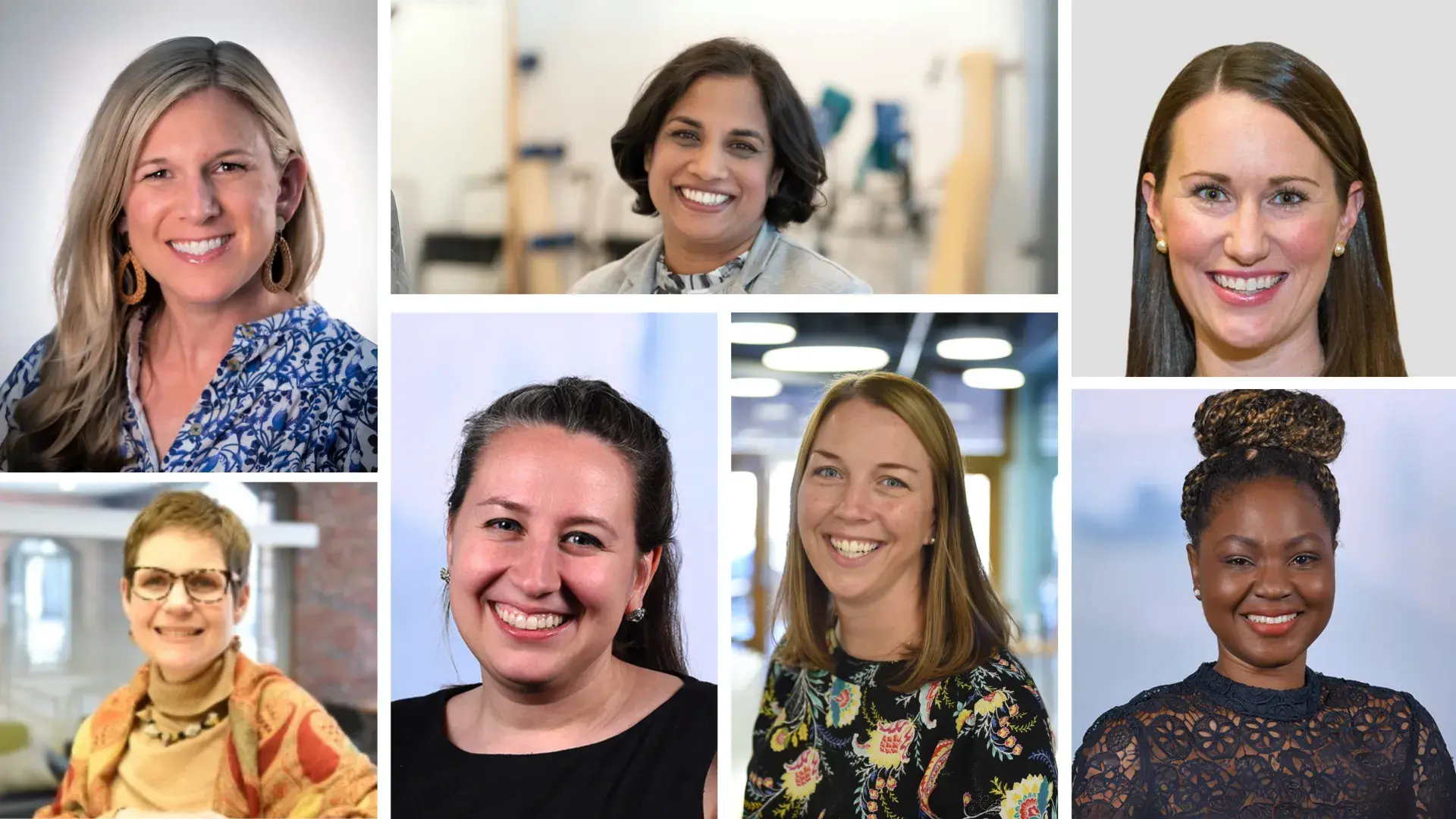 Seven women photo collage