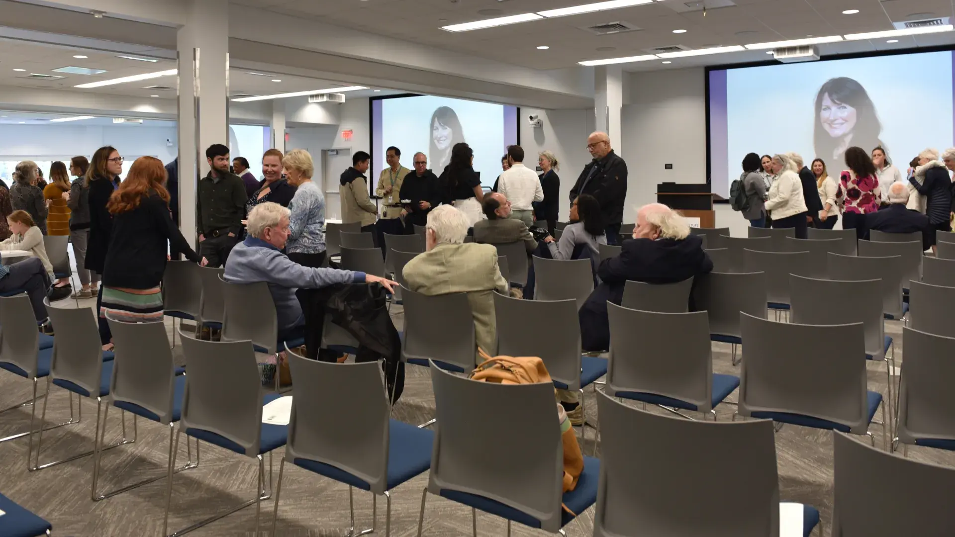 A photo of people gathered at an event