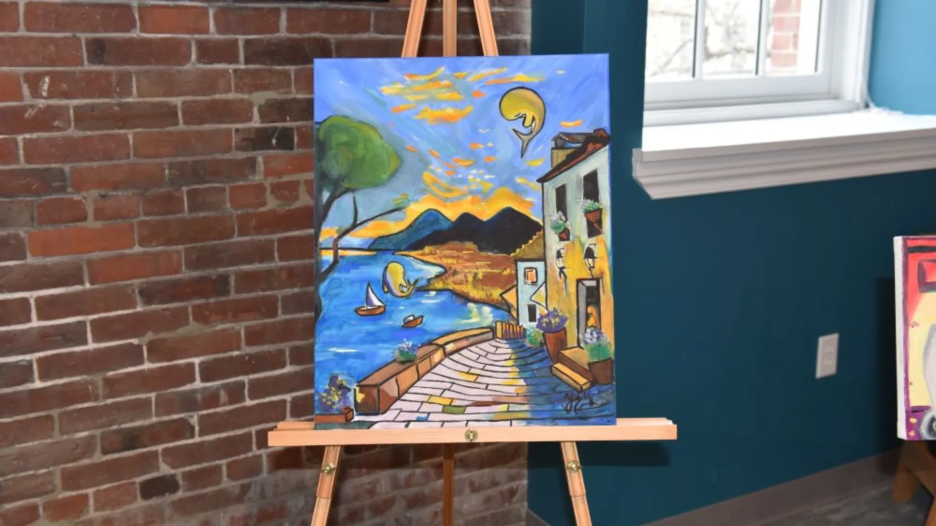 painting on an easel