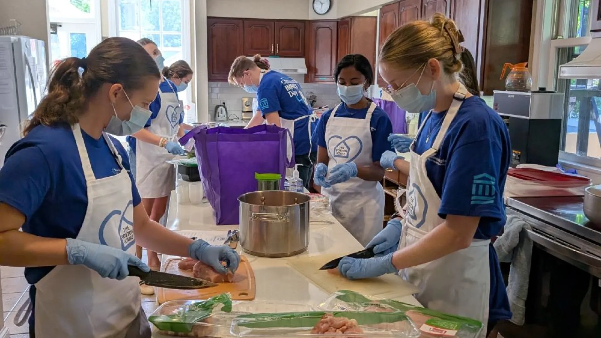 group of people cooking