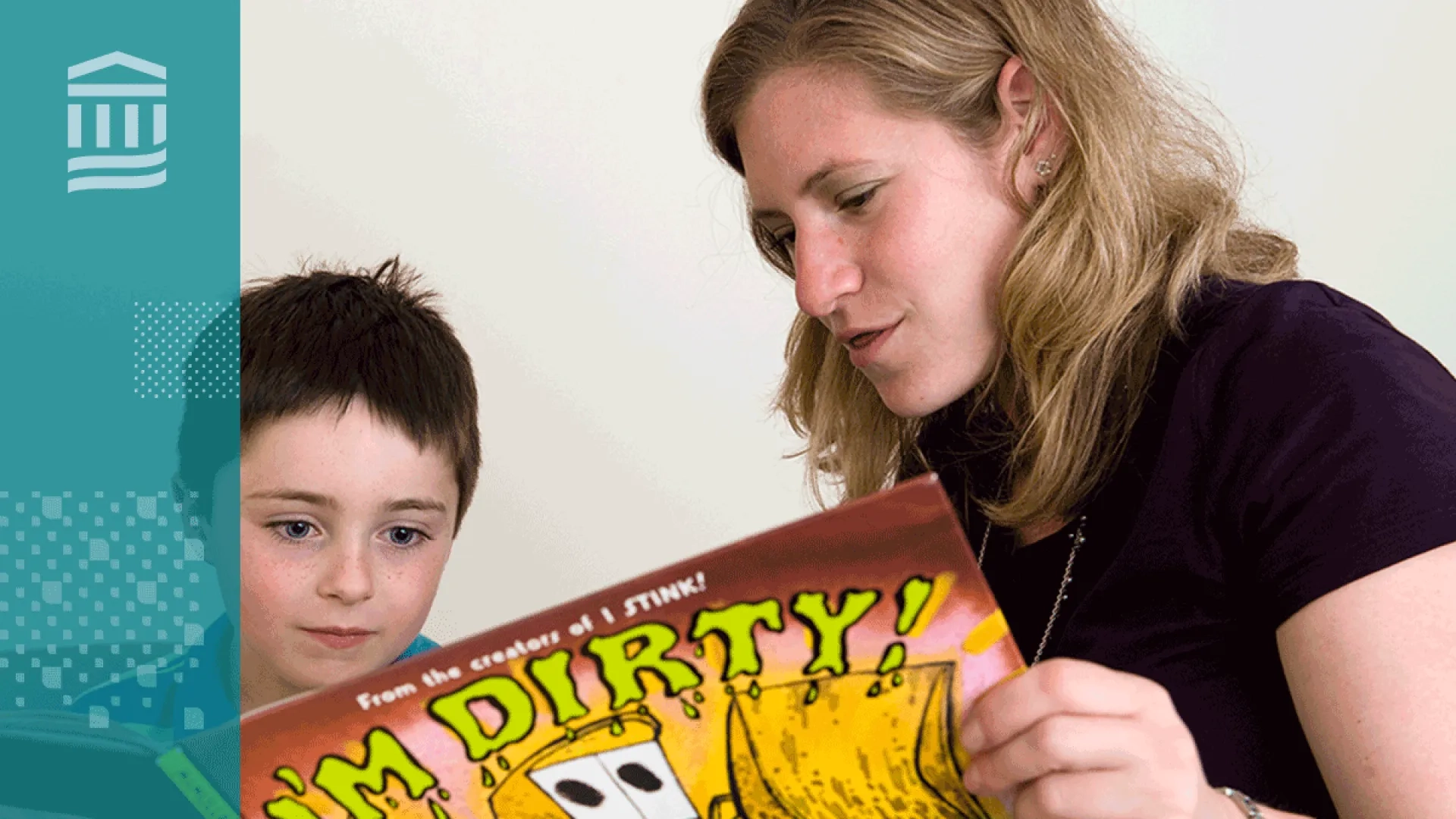 woman reads to child