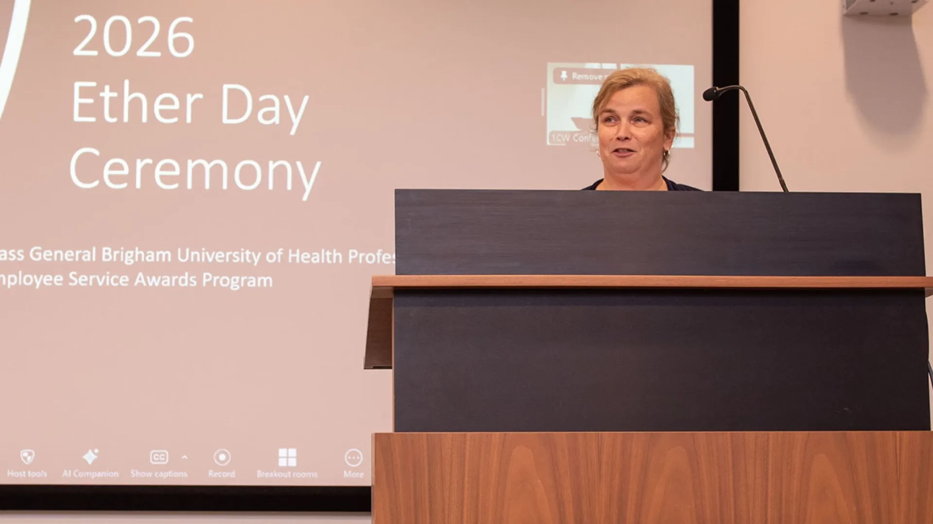 Sarah Welch speaks at the 2026 Ether Day Ceremony