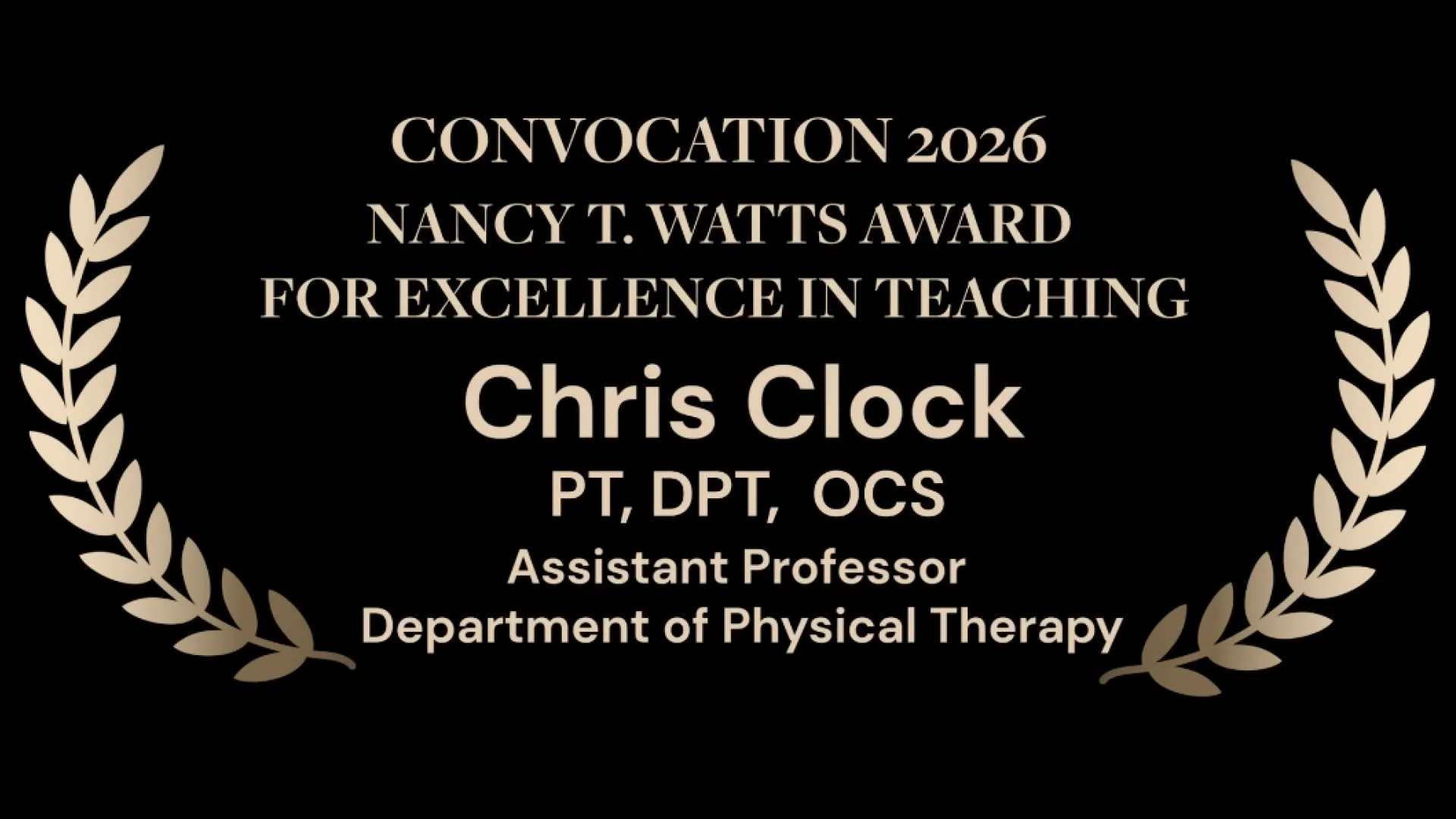 Watts Award 2026 Chris Clock thumbnail