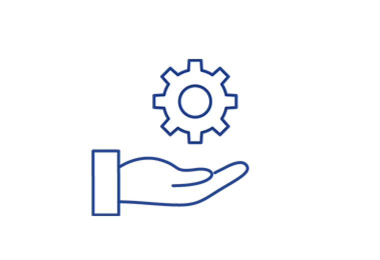illustration of a hand holding a gear