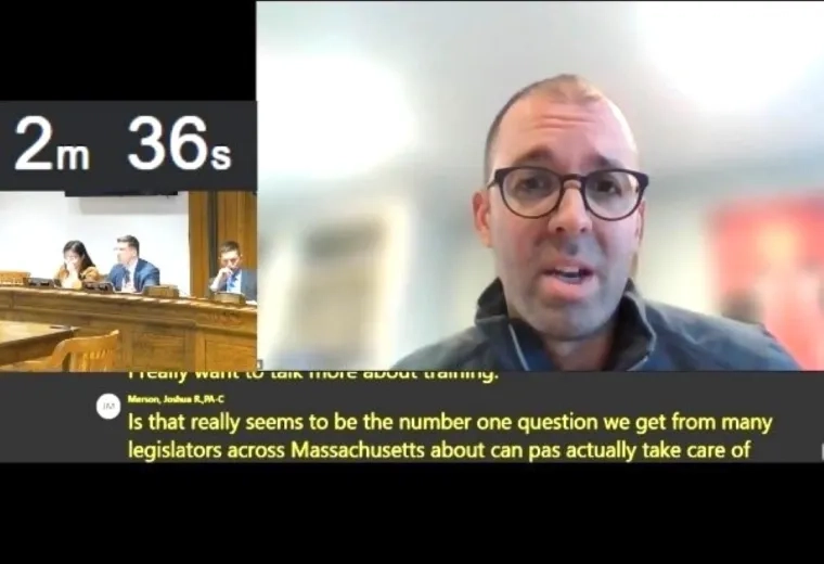 Man speaking on a Zoom call