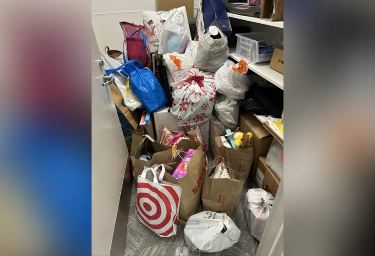 bags of gifts and toys
