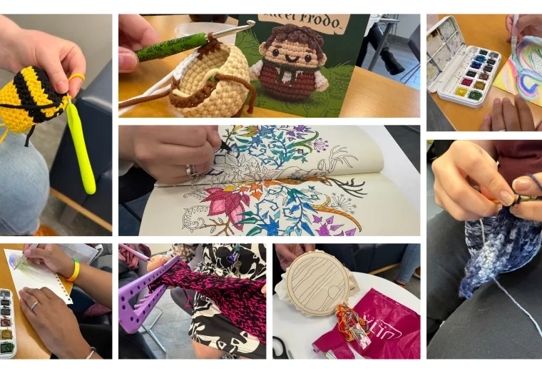 A photo collage of crafts