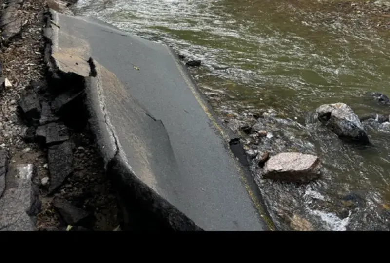 washed out road 