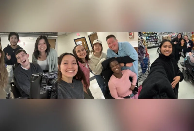Three photos of the teams that earned awards at an assistive technology hackathon