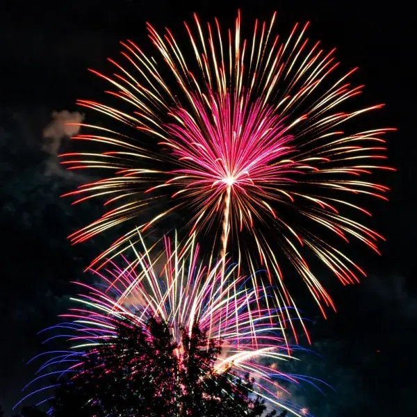 fireworks in a night sky