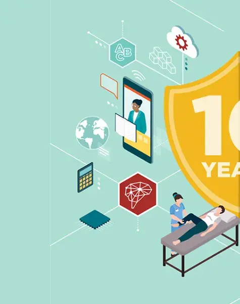 Image of the 10 Years Research logo