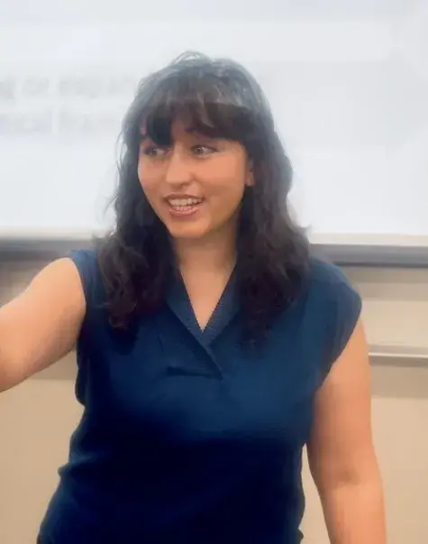 woman pointing 